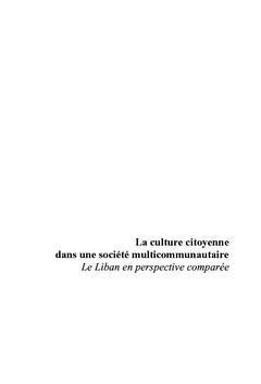 La culture citoyenne dans une société multicommunautaire