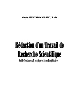 Rédaction d'un Travail de Recherche Scientifique