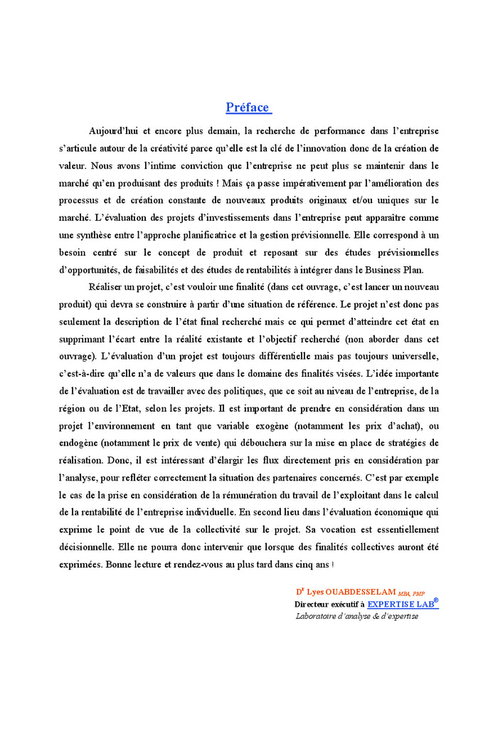 Etude de Maturation d'un Projet