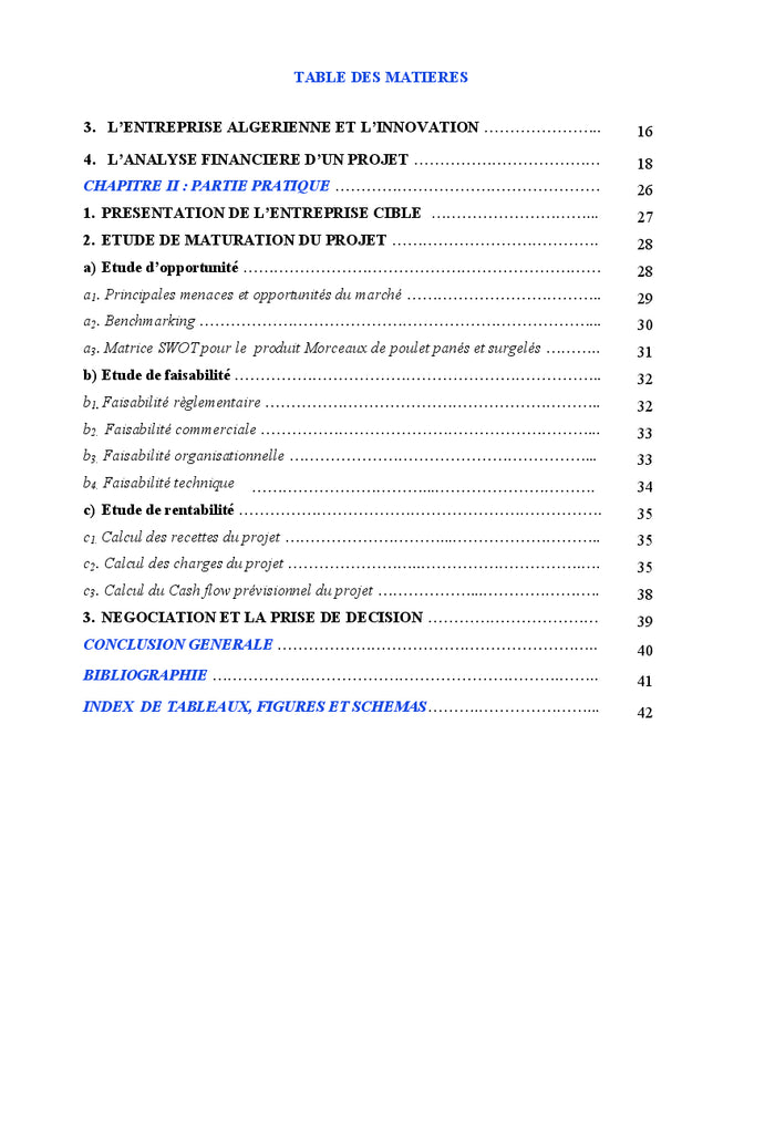 Etude de Maturation d'un Projet