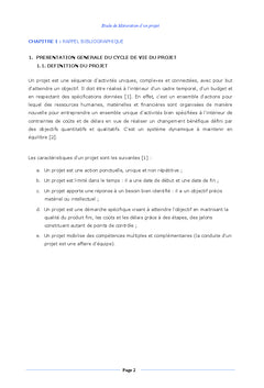 Etude de Maturation d'un Projet