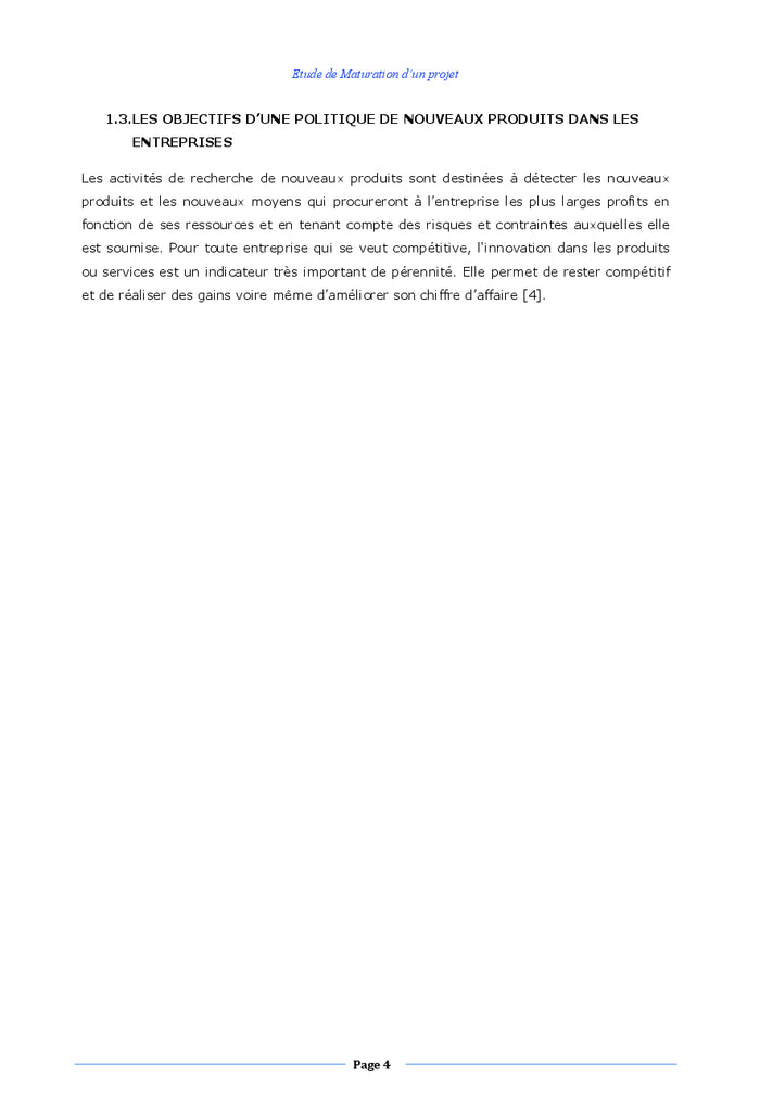 Etude de Maturation d'un Projet