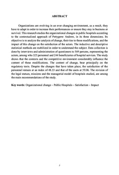 Changement organisationnel dans les hôpitaux publics