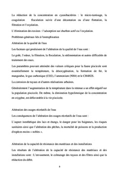 Lutte contre l'eutrophisation par la technique de l'aération