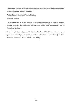 Lutte contre l'eutrophisation par la technique de l'aération