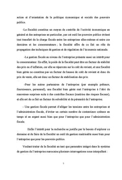 Pour une méthodologie de gestion de l'impôt au Maroc