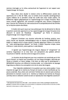 Impact de la différence sociale sur la maîtrise du FLE