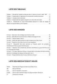 Analyse de la politique de décentralisation sanitaire en Côte d'Ivoire