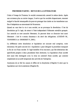 Dissolution anticipée d'une SARL telle que décidée par les associés