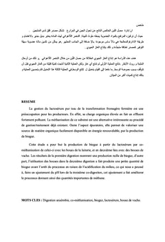 Production de biogaz par valorisation du lactosérum en co-digestion anaérobie