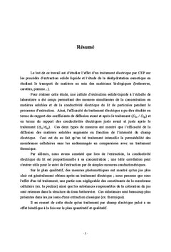 Intensification d'extraction par traitement par champ électrique pulsé