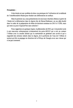 Une Synthèse Pratique de Deux Cas D'études par la Méthode de L'InSAR