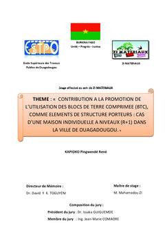 Contribution à la promotion de l'utilisation des BTC