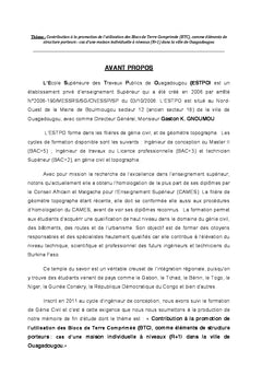 Contribution à la promotion de l'utilisation des BTC