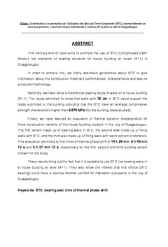 Contribution à la promotion de l'utilisation des BTC