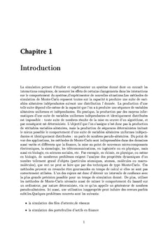 Modélisation et simulation des méthodes de Monte Carlo