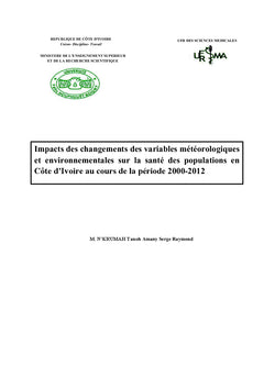 Variabilité climatique, environnementale et santé des populations