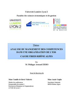 Analyse du mangement des compétences dans une organisation de l'ESS