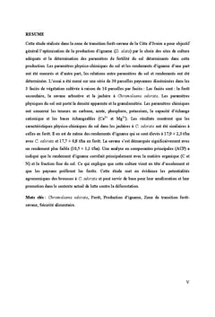 Production d'igname dans les jachères à Chromolaena odorata