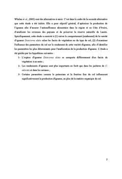 Production d'igname dans les jachères à Chromolaena odorata