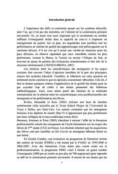 Les déterminants de l'efficacité des enseignants