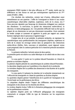 Les déterminants de l'efficacité des enseignants