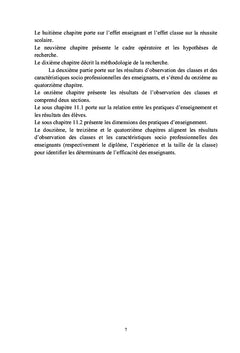 Les déterminants de l'efficacité des enseignants