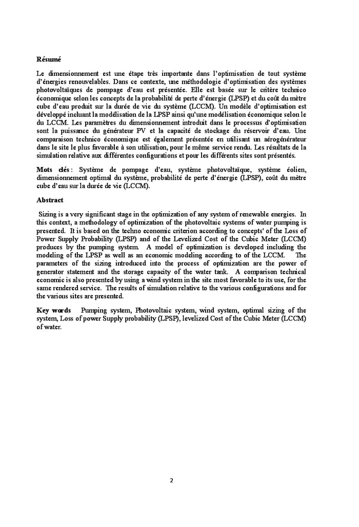 Le pompage de l'eau par les énergies renouvelables
