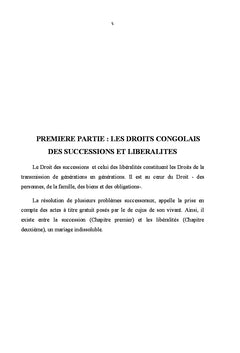 Liquidation, partage et pratiques des successions en RD. CONGO