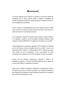Modélisation des Dégradations d'Energie dans l'Industrie du Ciment
