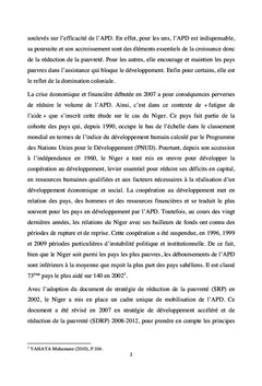 Aide publique au Développement et pauvreté au Niger