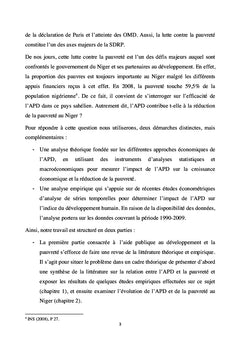 Aide publique au Développement et pauvreté au Niger