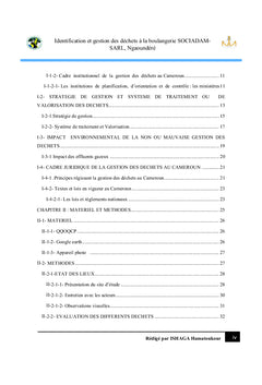 Identification et gestion des dechets en provenance d'une boulangerie