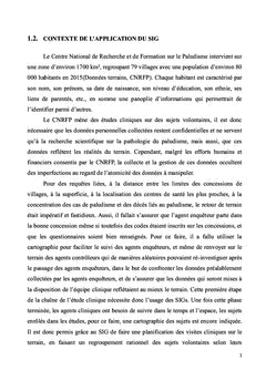 Analyse spatiale de la morbidite et de la mortalite palustre
