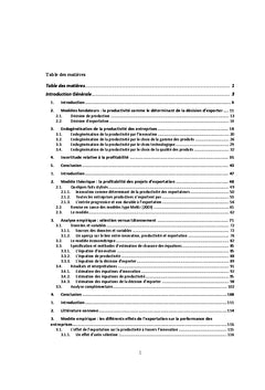 Relations entre innovation, productivité et exportation