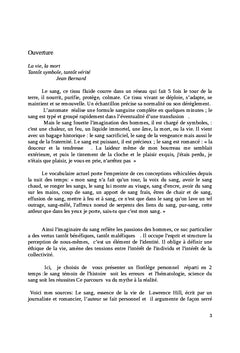 Le sang,du mythe à la réalité