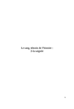 Le sang,du mythe à la réalité