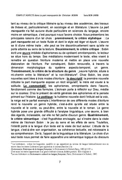 Temps et Aspects dans La part manquante