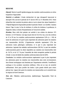 Les maladies cardiovasculaires en milieu hospitalier Nord Camerounais