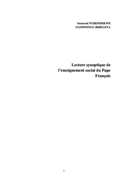 Lecture synoptique de l'enseignement social du Pape François
