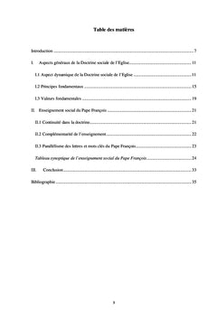 Lecture synoptique de l'enseignement social du Pape François