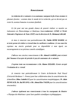 Elaboration et caractérisation des couches minces de CNTS par Spray