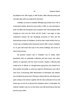 Agrarian Reform and Beneficiary Support in Zimbabwe
