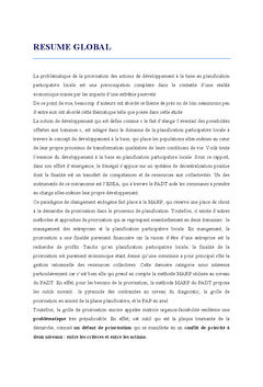 La problématique de la priorisation des actions de développement