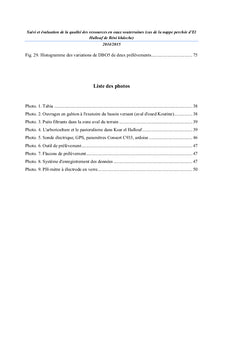 Suivi et évaluation de la qualité des ressources en eau souterraines