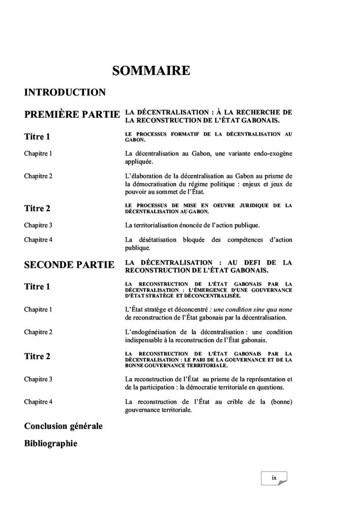 Décentralisation et reconstruction de l'État gabonais