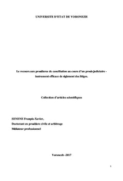 Application des Procedures de Conciliation