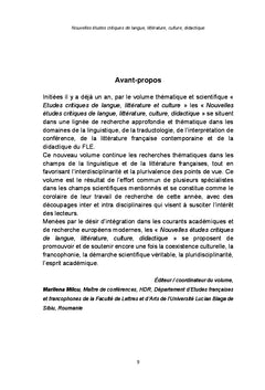 Nouvelles études critiques de langue, littérature, culture, didactique