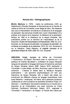 Nouvelles études critiques de langue, littérature, culture, didactique