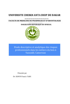Étude descriptive des risques professionnels dans les métiers du bois